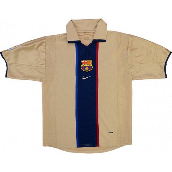 Tailandia Camiseta Barcelona Segunda Equipación Retro 2001 2003 Amarillo